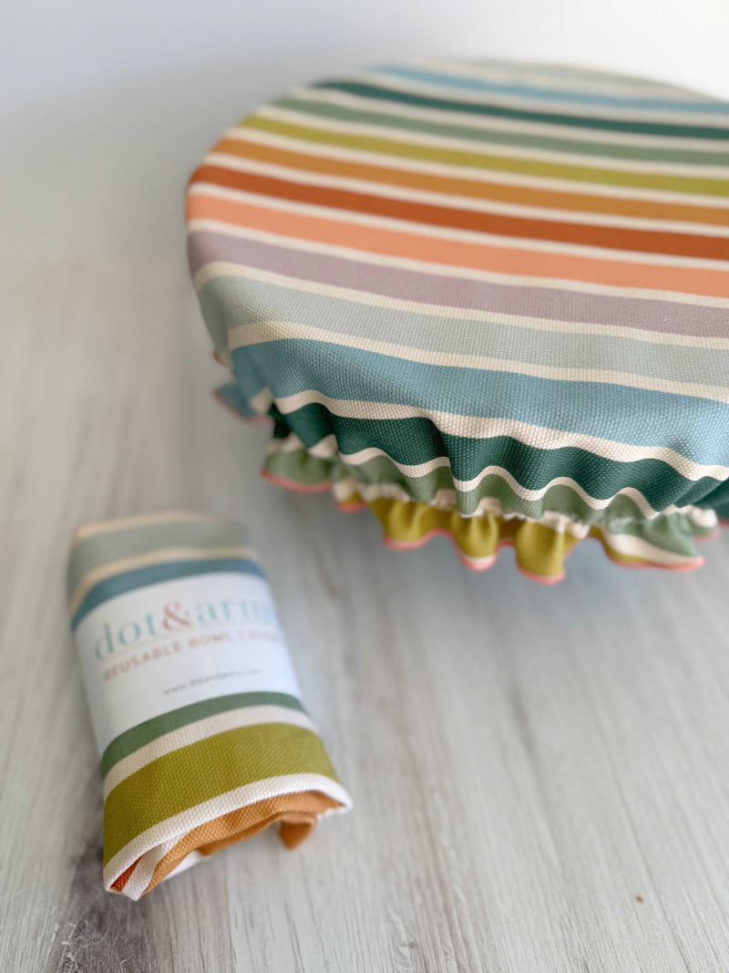 Reusable Bowl Cover- Beach Chair Stripes