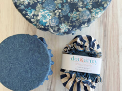 Blue Afternoon Reusable Bowl Covers, set of three