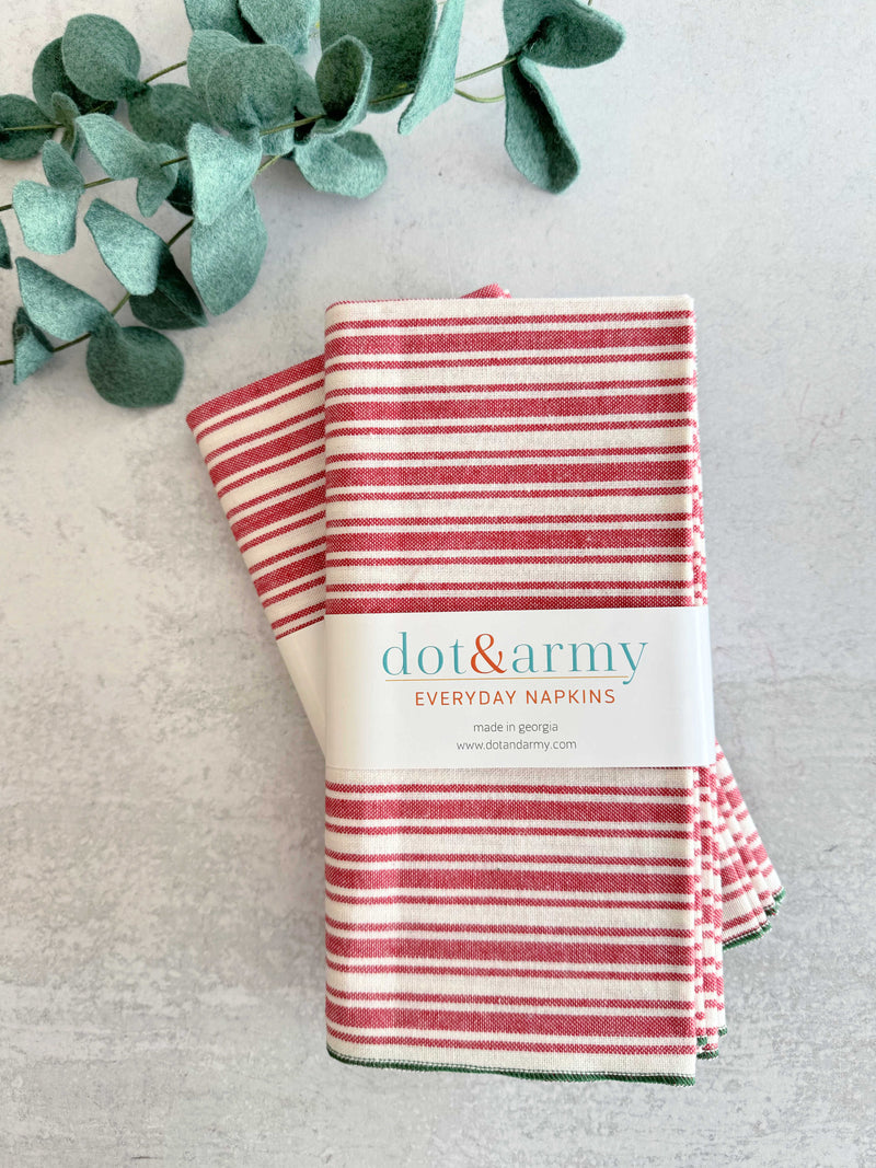 Candy Cane Stripe Cloth Napkins, set of four