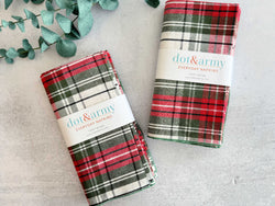 Holiday Plaid Cloth Napkins, set of four