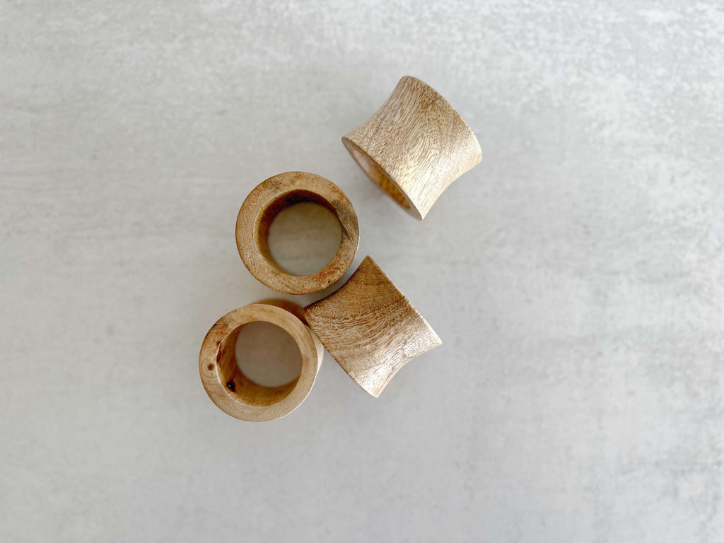 Square Wooden Napkin Rings, set of four – Dot and Army
